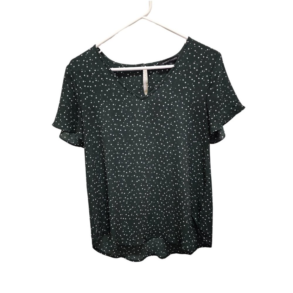 41 Hawthorn Green with White Polka Dots Blouse
